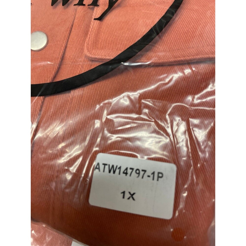 And the why shirt ANDTHEWHY shacket peace sign snaps snap front long sleeve 1X - Picture 2 of 7